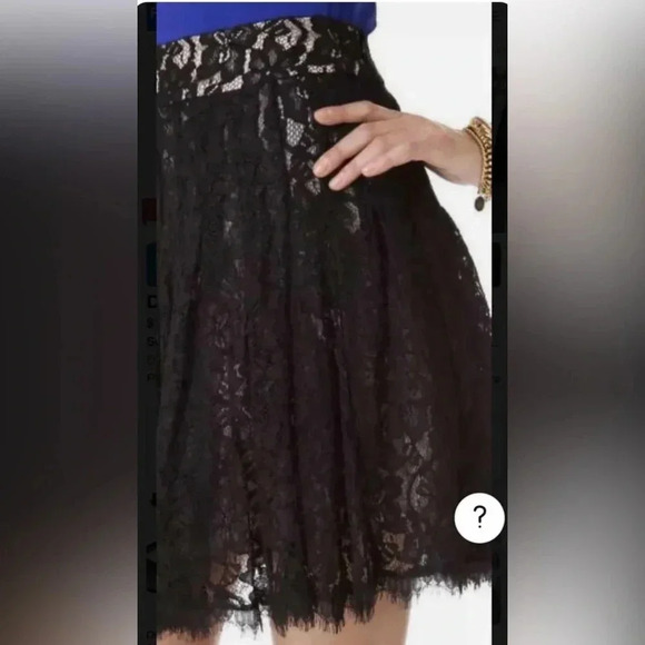 DVF Diane Von Furstenberg KIERNAN Black Lace Full
Pleated Skirt Sz 10 - Picture 2 of 13